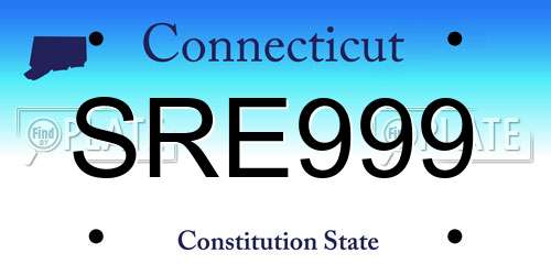 SRE999 Connecticut License Plate