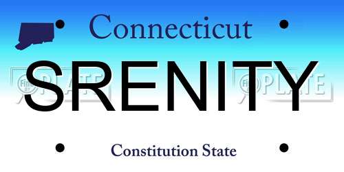 SRENITY Connecticut License Plate