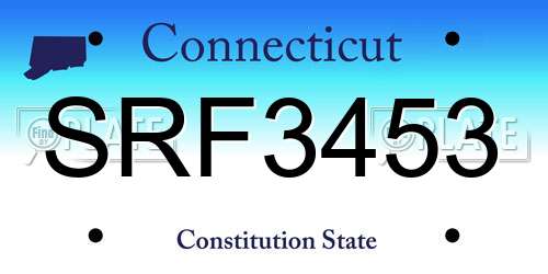 SRF3453 Connecticut License Plate