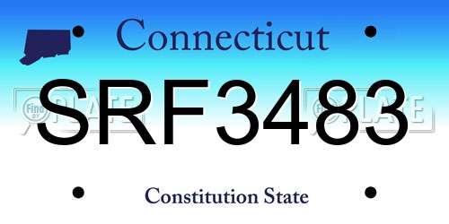 SRF3483 Connecticut License Plate