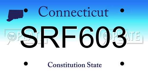 SRF603 Connecticut License Plate