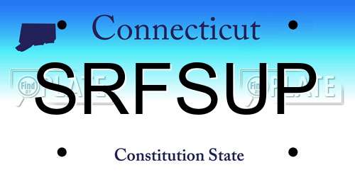 SRFSUP Connecticut License Plate