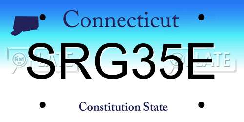 SRG35E Connecticut License Plate