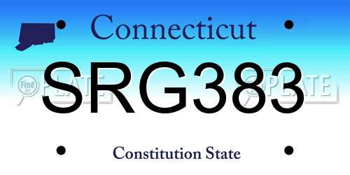 SRG383 Connecticut License Plate