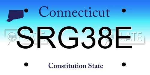 SRG38E Connecticut License Plate