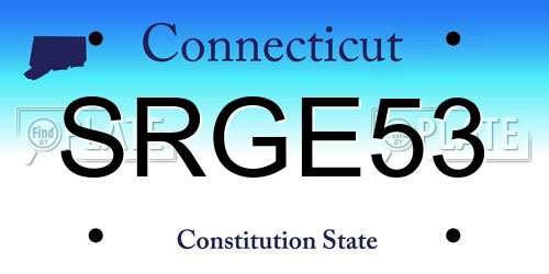 SRGE53 Connecticut License Plate