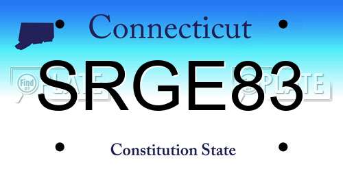 SRGE83 Connecticut License Plate