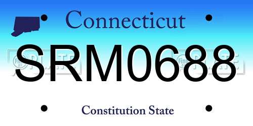 SRM0688 Connecticut License Plate