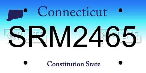 SRM2465 Connecticut License Plate