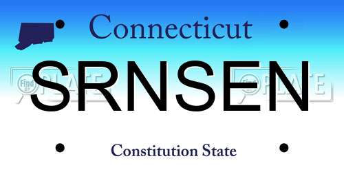 SRNSEN Connecticut License Plate