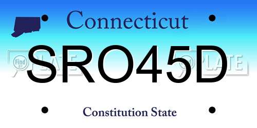 SRO45D Connecticut License Plate