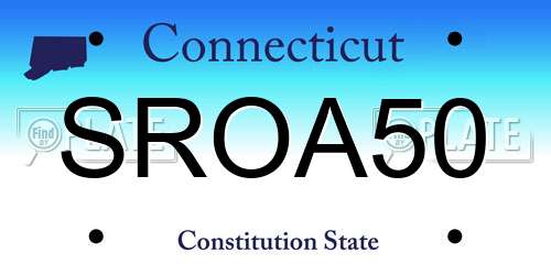 SROA50 Connecticut License Plate