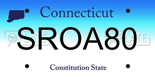 SROA80 Connecticut License Plate