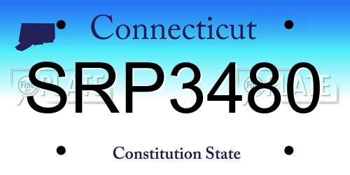 SRP3480 Connecticut License Plate