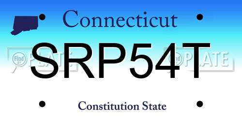 SRP54T Connecticut License Plate