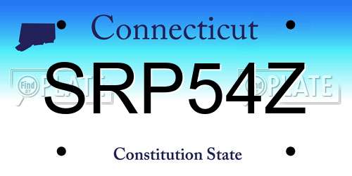 SRP54Z Connecticut License Plate
