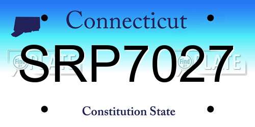SRP7027 Connecticut License Plate
