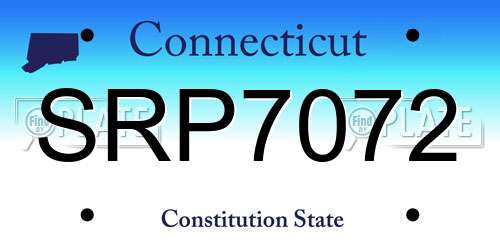 SRP7072 Connecticut License Plate