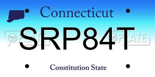 SRP84T Connecticut License Plate