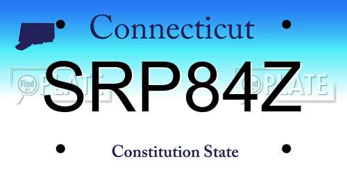 SRP84Z Connecticut License Plate