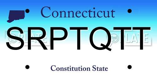 SRPTQTT Connecticut License Plate