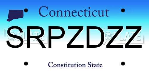 SRPZDZZ Connecticut License Plate