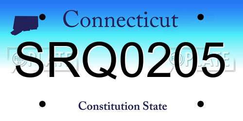 SRQ0205 Connecticut License Plate