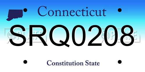 SRQ0208 Connecticut License Plate