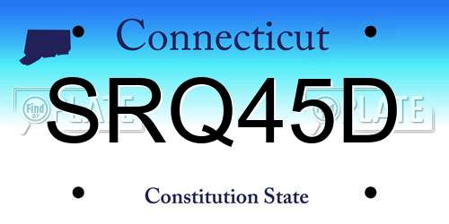 SRQ45D Connecticut License Plate