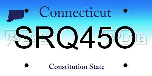 SRQ45O Connecticut License Plate