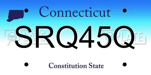 SRQ45Q Connecticut License Plate