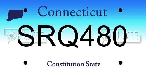 SRQ480 Connecticut License Plate