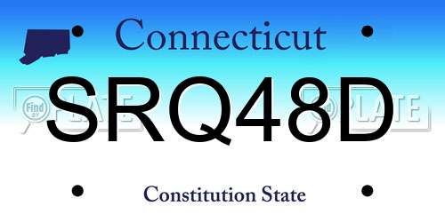SRQ48D Connecticut License Plate