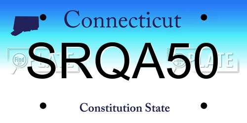 SRQA50 Connecticut License Plate