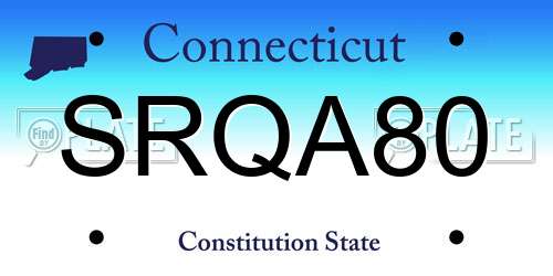 SRQA80 Connecticut License Plate