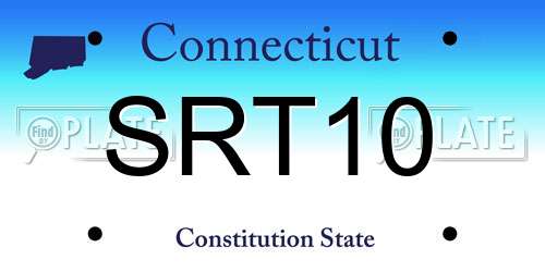 SRT10 Connecticut License Plate