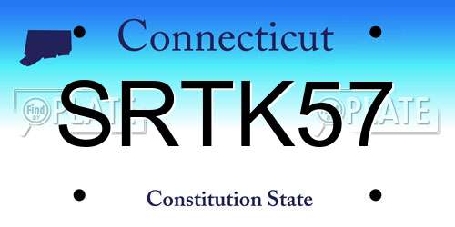 SRTK57 Connecticut License Plate