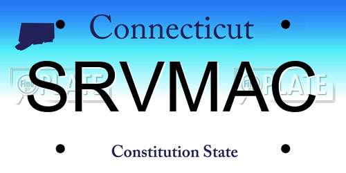 SRVMAC Connecticut License Plate