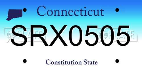 SRX0505 Connecticut License Plate