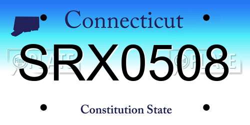 SRX0508 Connecticut License Plate