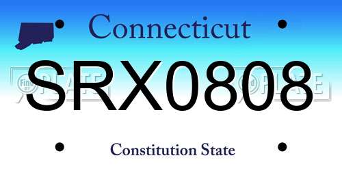 SRX0808 Connecticut License Plate
