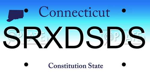 SRXDSDS Connecticut License Plate