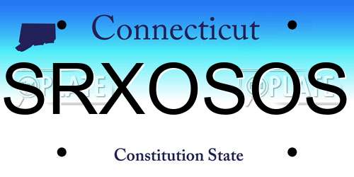 SRXOSOS Connecticut License Plate