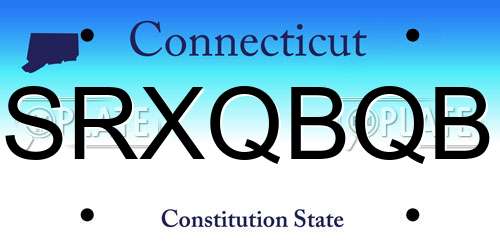 SRXQBQB Connecticut License Plate