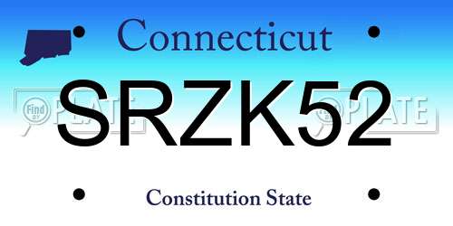 SRZK52 Connecticut License Plate