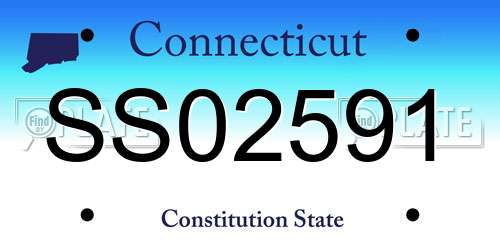 SS02591 Connecticut License Plate