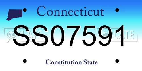 SS07591 Connecticut License Plate