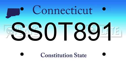 SS0T891 Connecticut License Plate
