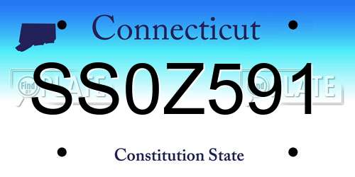 SS0Z591 Connecticut License Plate