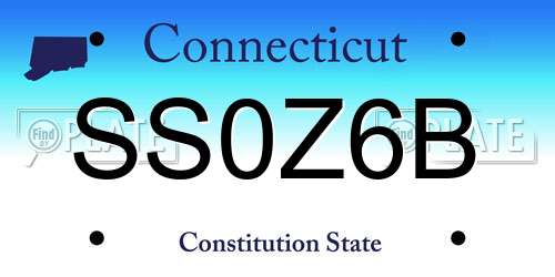 SS0Z6B Connecticut License Plate